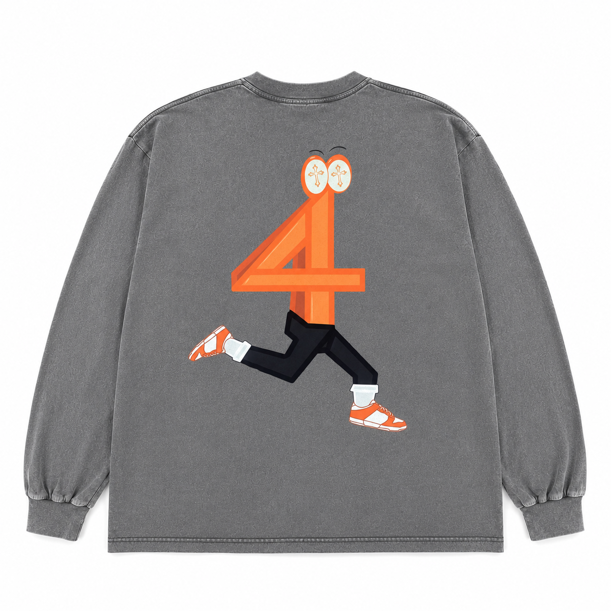 Vintage Washed Grey "Still Chasing" Sweater